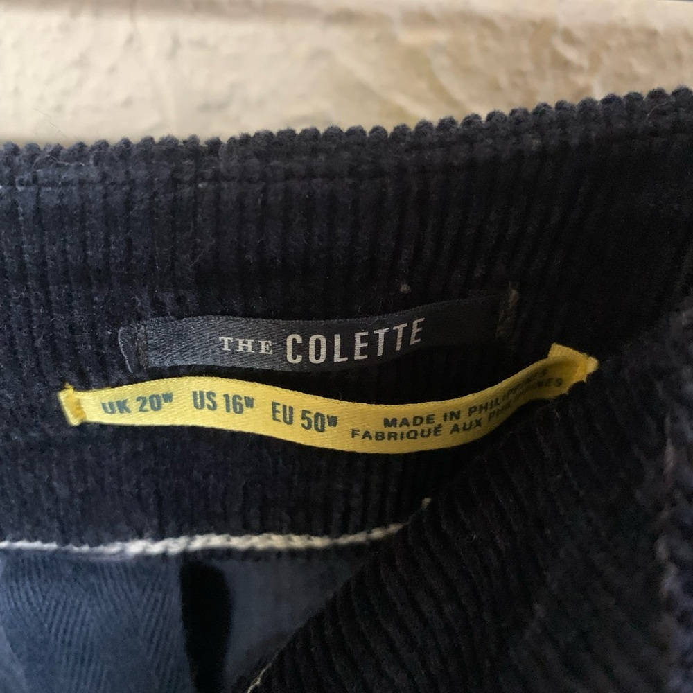 Maeve Colette Wide Leg Cropped Navy Corduroys - Picture 4 of 4